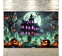 Ghost Halloween Party wall hangings featuring lanterns villas and ghost's cursed tomb - Halloween decorations