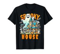 Ghost Haunted House Midnight Spooky Ghost Vintage Halloween T-Shirt