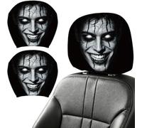 Ghost Headrest Covers for Car 11x10.2 Inch Non-Slip Soft Washable Cushion