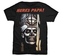 Ghost Here's Papa Official Tee T-Shirt Mens Unisex (Large) Black