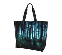 Ghost Hid Behind The Trees Large Tote Bag For Women, Print Water-Resistant Polyester Shopper Bag With Single Shoulder Strap,Spacious Lightweight Everyday Tote
