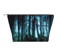 Ghost Hid Behind The Trees Prints Cosmetic Bag for Women Trapezoidal Travel Makeup Bags Zipper Toiletry Bag Accessories Organizer