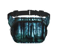 Ghost Hid Behind The Trees Square Double-Layer Waist Bag with All-Over Print,Durable Twill Fabric, Multi-Pocket Fanny Pack for Outdoor Sports Travel