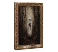 Ghost Holding A Heart, Dark Academia Canvas Poster Bedroom Decor Landscape Office Room Decor Gift 16" L X 24" W