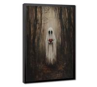 Ghost Holding A Heart, Dark Academia Canvas Poster Bedroom Decor Landscape Office Room Decor Gift 20" L X 30" W