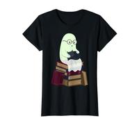 Ghost Holding Black Cat for Book Lovers Value Graphic T-Shirt, Women, Black, L