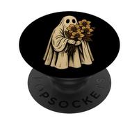 Ghost Holding Orchid Flowers Vintage Spooky Cute Halloween PopSockets Adhesive PopGrip