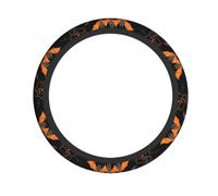 Ghost Horror Halloween Bat Print Steering Wheel Cover Non-Slip All Seasons Protection Comfortable Cars Accessory