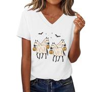 Ghost Horse Shirt Halloween Horse Ghost Tee Funny Spooky Season Short Sleeve T-Shirts