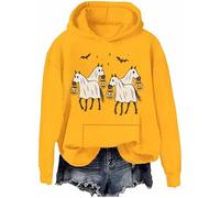 Ghost Horse Sweatshirt Halloween Horse Ghost Hoodie Funny Spooky Season Long Sleeve Shirts