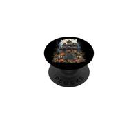 Ghost House Full Moon Halloween Horror Gothic Cats PopSockets Adhesive PopGrip
