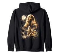 Ghost Howling at the Moon Meme Halloween Costume 2026 Zip Hoodie