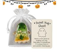 Ghost Hug Card - Cute Comfort Cards - Ghost Bat Crow Death God Inspirational Keepsake for Graduates Team Incentives Adults Colleagues Students Teens Travel Holiday