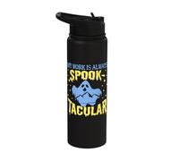 Ghost Hunter My Work is a Spook-Tacular Paranormal Stainless Steel Insulated Water Bottle