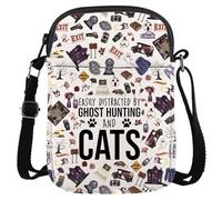 Ghost Hunting Gift Paranormal Gift Easily Distracted By Ghost Hunting And Cats Travel Tote Bag (Ghost Hunting& Cats CR EU)