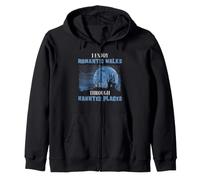 Ghost Hunting Haunted Places Romantic Walks Humor Zip Hoodie