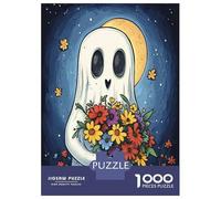 Ghost Illustration 1000 Piece Jigsaw Puzzle Paper for Adults Floral Bouquet Hand Drawn Relaxation Gift 70x50cm/1000pcs