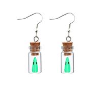 Ghost in A Bottle Dangle Earrings Glow in the Dark Cute Ghost Earrings DIY Adopt A Ghost Novelty Jewelry for Women Men, Zinc, No Gemstone