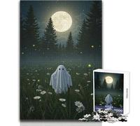 Ghost in A Field at Night Jigsaw Puzzles 1000 Pieces Cognitive Development Fun Game Special Thoughtful Celebration Present Size 38x26cm