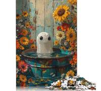 Ghost in A Flower Bath 1000 Piece Jigsaw Puzzle for Adult Toy Intellectual Game Educational Game for Adult Stress Relief Home Decoration (38x26cm)