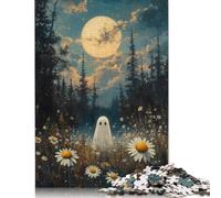 Ghost in Moonlight Forest Puzzles 500 Pieces Wood Puzzles For Adults Teenagers Teenager Man Woman Gift 500pcs (52x38cm)