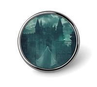 Ghost in The Castle Lapel Pin Durable Metal Round Brooch Pins Lightweight & Elegant Badge for Shirts, Jackets, Backpack & Gifts