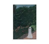 Ghost in The Gloomy Forest. Horror Halloween. Dark College Aesthetic Autumn Haunted Creepy Gothic Autumn Home Canvas Modern Poster Wall Art Prints Paintings Living Room Bedroom Decor 20"L X 30"W