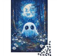 Ghost in The Moonlight Forest Jigsaw Puzzle for Adults, 1000 Pieces, 52x38cm/1000pcs, New Year Hobby, Quiet Evening Activity And A Calmer Routine