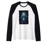Ghost In The Rain Under Umbrella Raglan Baseball Tee