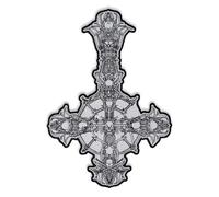 Ghost-Inspired New Grucifix Embroidered Patch - Black-Border Iron-On Rock Band Fan Art, Fade-Proof Polyester, Hand-Finished Edge - 7.8 × 11.1 inches Back Rocker for Biker Jackets & Vests