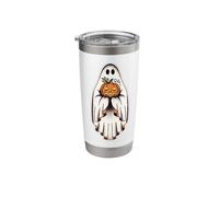Ghost Jack-o-Lantern Halloween Pumpkin Stainless Steel Insulated Tumbler