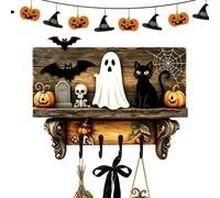 Ghost Key Ring with 4 Decorative Hooks for Halloween
