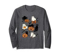 Ghost Kitty Cats Halloween - Cute Spooky Black Cats Costume Long Sleeve T-Shirt