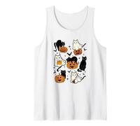 Ghost Kitty Cats Halloween - Cute Spooky Black Cats Costume Tank Top