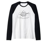 Ghost Knifefish Line Art Aquarist Raglan Baseball Tee