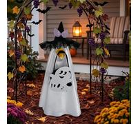 Ghost Lawn Porch Goose Clothes with Witch Hat Fall Halloween Goose Costume