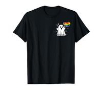 Ghost & LGBTQ Flag Gay Lesbian Pride Halloween Costume Day T-Shirt