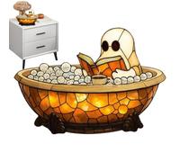 Ghost Light Light - Bedroom Lamp, Resin Decoration For Halloween Atmosphere | Bathroom Party, Decoration Halloween Festival Ghost Bathtub Bathtub Fascina