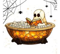 Ghost Light, Resin Reading Lamp, Adorable Bubble Bath Design, Aesthetic Soft Glow, Night Light for Kids, Adults, Halloween Party, Bedroom, Home Decor, Spooky Seasonal Atmosphere