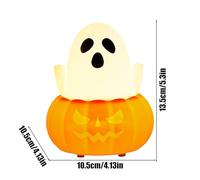 Ghost Light | Silicone Halloween Pumpkin Night Light - Colorful Lighting Decor Spooky for House Desk Kitchen Holiday Fireplace Room Mantle Farmhouse Bedroom