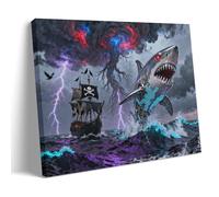 Ghost Machine The Mighty Shark Poster Canvas Wall Art for Modern Bedroom Dorm Living Room Classroom Decor 16x24inch(40x60cm)