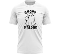 Ghost Malone T Shirt for Men Halloween Spooky Scary Funny Novelty Tee Top, L, White