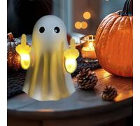Ghost Middle-Finger Led Lamp, Funny Halloween Goth Middle Finger Ghost Light Decoration, Halloween Ghost Figurine Decor, Spooky Ghosts Statue Figurine Night Light Wall Mount for Bedroom Living Room