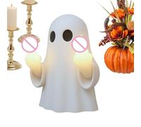 Ghost Middle Finger Night Light - Funny Middle Finger Halloween Decorations Indoor | Seasonal Festive Nightlight Decor for Desk Mantel Bedside Tables Home Horror-Themed Parties Bar