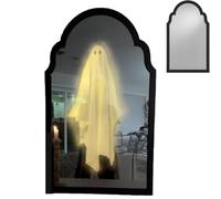 Ghost mirror hologram, 2025 Halloween Hologram Ghost Mirror, Halloween Hologram Ghost Mirror, Spooky Scary Ghosts for Decor Indoor, Suitable for Bedroom Kitchen and Fireplace Decor(A,Medium)