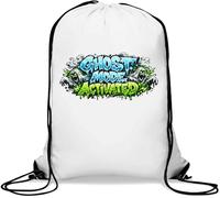 Ghost Mode Activated Graffiti Art Gym Sack Casual Drawstring Bag White