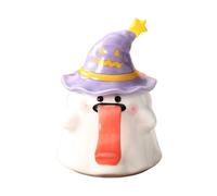 Ghost Mug - Halloween Coffee Mug | Spooky Ghost Cup | Allhallows Eve Goblet |450ml Phantom Shape Milk Cup with Lid Ceramic for Living Room Study Movie Nights Hot Coffee Wine Beer Halloween