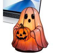 Ghost Night Light - Cute Ghost Reading Lamp,Resin Desk Ornament Halloween Lighting for Book Lover Reader Table Shelf Window Display Home Entryway Holiday
