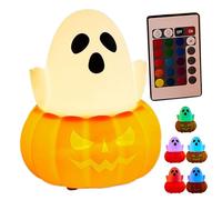 Ghost Night Light | Silicone Halloween Ghost Light - Spooky Cute Led Lighting Decorations for Fireplace Desk Kitchen Mantle Bedroom Room House Holiday Farmhouse