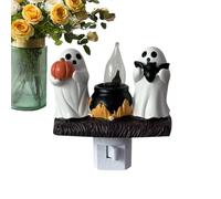Ghost Nightlight, Halloween Lamp, 4.13x3.94x2.76 Inches Campfire Decor, Spooky Cute Plug-in Figure, Festive Indoor Accent for Home Family Gathering Study Room Bedroom Living Room Party Celebration